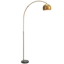 HOMCOM Arc Floor Lamp for Living Room, Free Standing Tall Lamp, Gold Tone