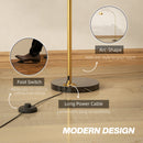 HOMCOM Arc Floor Lamp for Living Room, Free Standing Tall Lamp, Gold Tone
