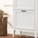 HOMCOM Shoe Cabinet with 2 Flip Drawers, Narrow Shoe Storage Cabinet, White