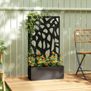 Outsunny Metal Raised Garden Bed with Trellis, Outdoor Planter Box