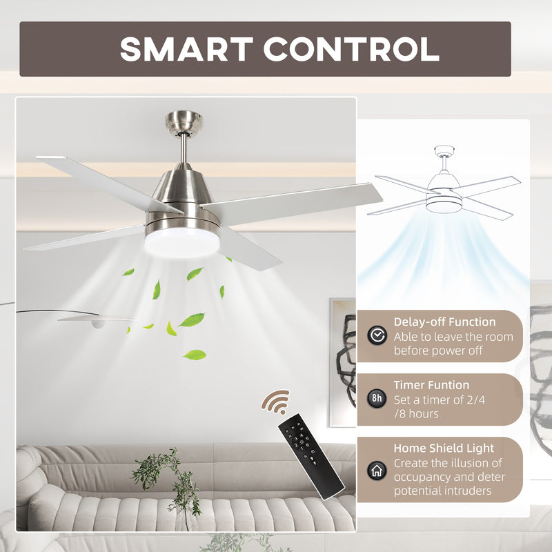 HOMCOM Mounting Reversible Ceiling Fan with Light, Remote