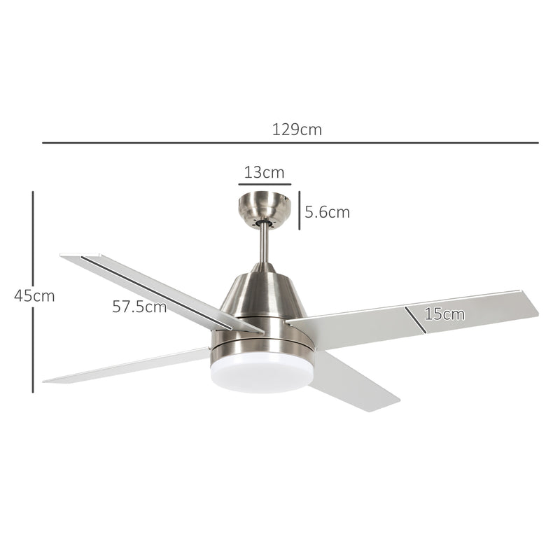 HOMCOM Mounting Reversible Ceiling Fan with Light, Remote