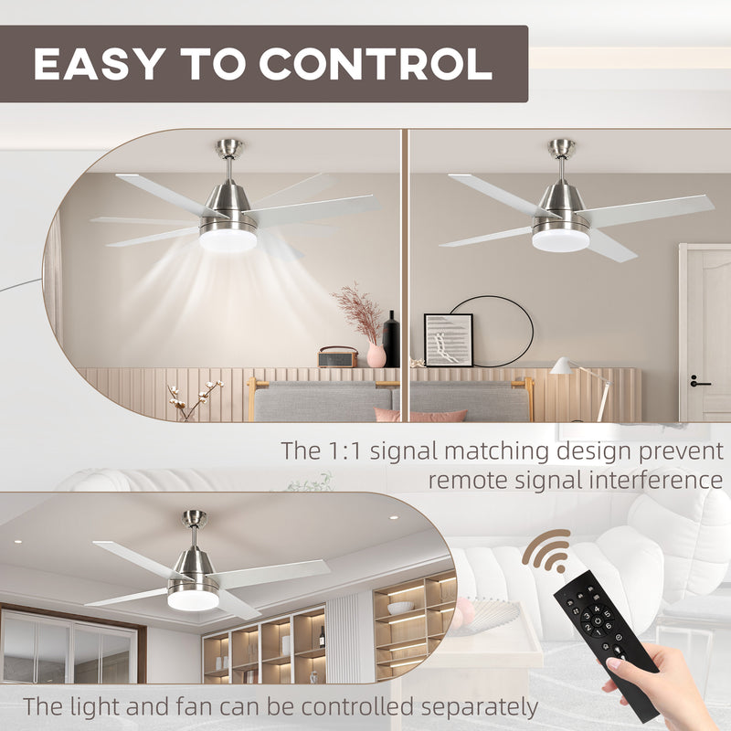 HOMCOM Mounting Reversible Ceiling Fan with Light, Remote
