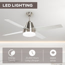 HOMCOM Mounting Reversible Ceiling Fan with Light, Remote