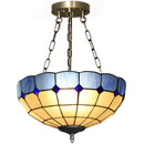 HOMCOM Ceiling Light, Vintage Tiffany Style Chandelier With 3 E27 Sockets