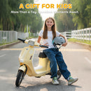 AIYAPLAY 24V Battery Powered Ride On Motorcycle With Manual Throttle, Beige