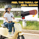 AIYAPLAY 24V Battery Powered Ride On Motorcycle With Manual Throttle, Beige