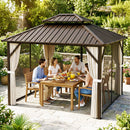 Outsunny 3 X 3.6 M Hardtop Gazebo Canopy With Aluminium Frame, Garden Gazebo