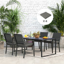 Outsunny Set Of 4 Outdoor Seat Cushion With Ties, For Patio Furniture, Grey