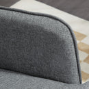 HOMCOM Rocking Chair With Footstool Fabric Wingback Chair For Bedroom Grey