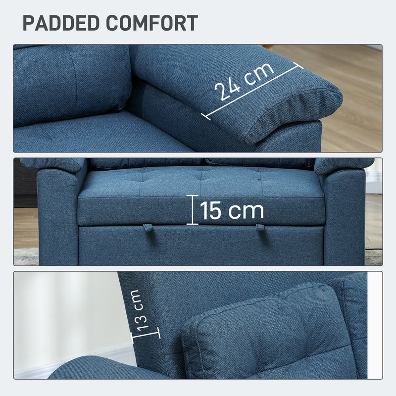 HOMCOM Click Clack Sofa Bed 2 Seater Sofa Bed for Living Room