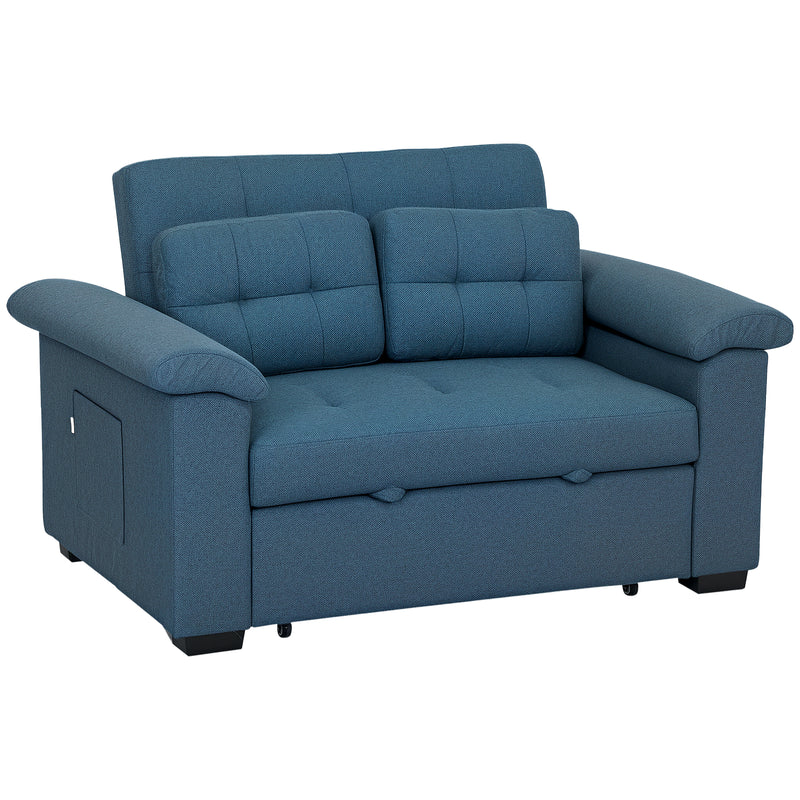 HOMCOM Click Clack Sofa Bed 2 Seater Sofa Bed for Living Room