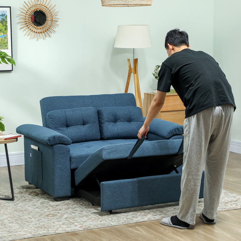 HOMCOM Click Clack Sofa Bed 2 Seater Sofa Bed for Living Room