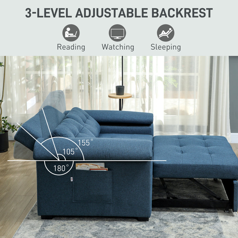 HOMCOM Click Clack Sofa Bed 2 Seater Sofa Bed for Living Room