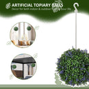 HOMCOM Set Of 2 Artificial Plant Topiary Balls, Faux Plants, Purple