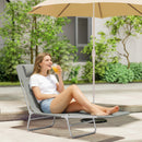 Outsunny Sun Lounger Foldable Reclining Chair with Headrest Light Grey