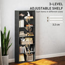 HOMCOM 6 Tier Bookshelf, Freestanding Bookcase With Adjustable Shelves