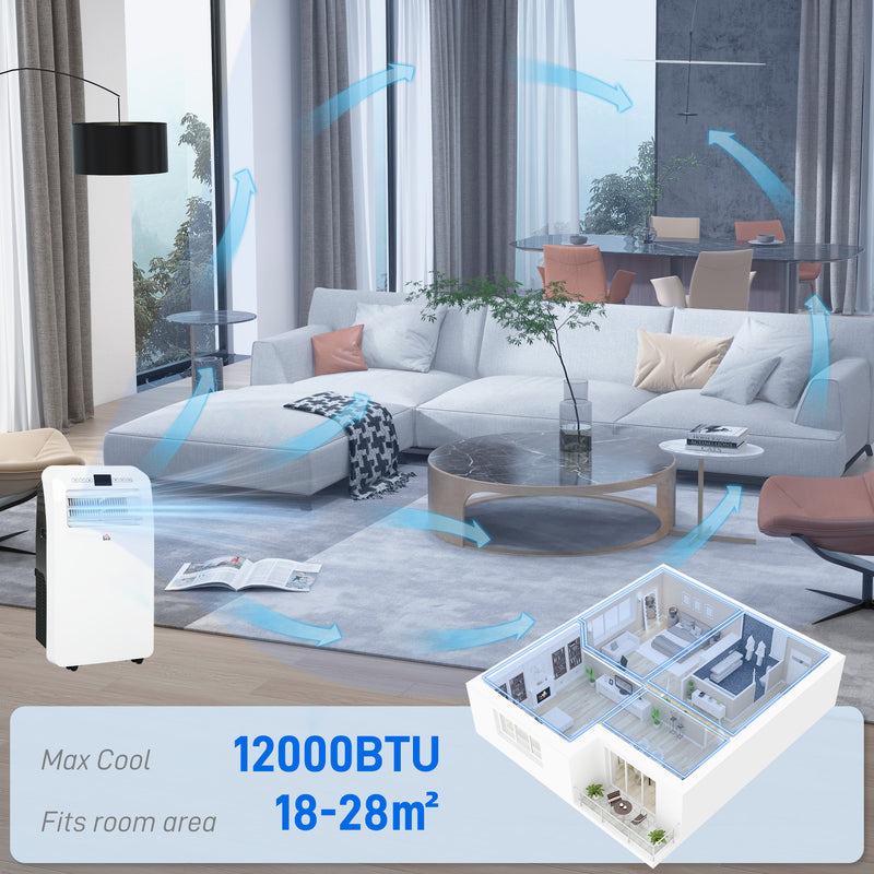 HOMCOM 12000 BTU Portable Air Conditioner with 28m, Dehumidifier, Timer