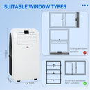 HOMCOM 12000 BTU Portable Air Conditioner with 28m, Dehumidifier, Timer
