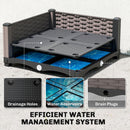 Outsunny Raised Garden Bed with Trellis and Drainage Holes, Drain Plugs