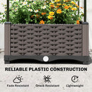 Outsunny Raised Garden Bed with Trellis and Drainage Holes, Drain Plugs