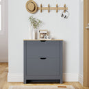 HOMCOM 12-Shoe Storage Cabinet 4 Shelves 2 Drawers Tabletop