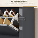 HOMCOM 12-Shoe Storage Cabinet 4 Shelves 2 Drawers Tabletop