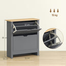 HOMCOM 12-Shoe Storage Cabinet 4 Shelves 2 Drawers Tabletop
