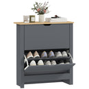 HOMCOM 12-Shoe Storage Cabinet 4 Shelves 2 Drawers Tabletop