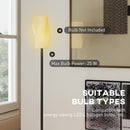 HOMCOM 3D Printed Standing Lamp with Shade, E27 Holder without Bulb, White