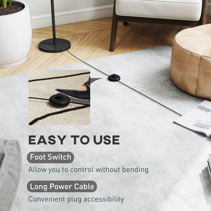 HOMCOM 3D Printed Standing Lamp with Shade, E27 Holder without Bulb, White