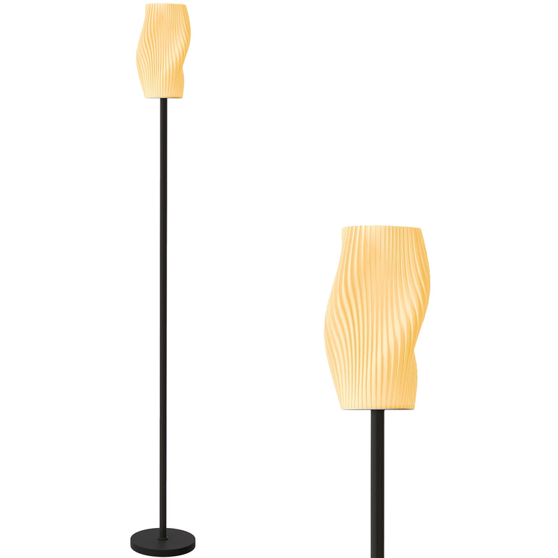 HOMCOM 3D Printed Standing Lamp with Shade, E27 Holder without Bulb, White