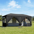 Outsunny 3 X 6 M Pop Up Gazebo, UPF50+ Wedding Party Tent Marquee, Black