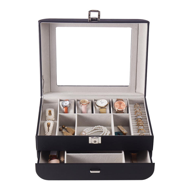 Sheonly Stylish Jewellery Storage Box with Watch Slots