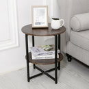 Livingandhome Small Round Coffee Table with 2 Tier