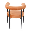 Livingandhome Set of 2 Modern Dining Chairs with Black Metal Legs