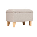 Livingandhome Linen Upholstered Storage Ottoman Footstool