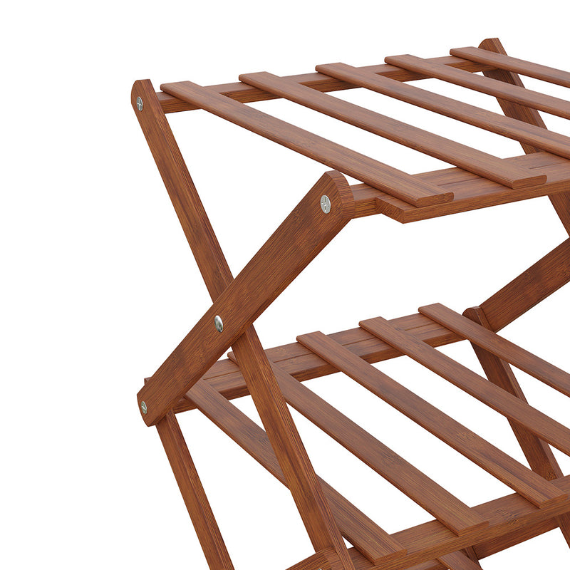 Cottonfy UK 7-Tier Bamboo Folding Shoe Rack