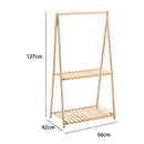 Lifeideas 2-Tier Bamboo Hanging Plant Stand Folding Planter Rack
