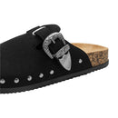 Closed-Toe Slip-On Mules Sandals - Black Studded