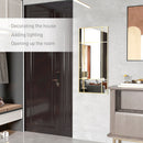 HOMCOM Window Style Vanity Mirror 110 X 50cm Hanging Wall Mirror Gold Tone