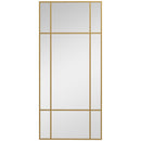 HOMCOM Window Style Vanity Mirror 110 X 50cm Hanging Wall Mirror Gold Tone