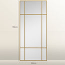 HOMCOM Window Style Vanity Mirror 110 X 50cm Hanging Wall Mirror Gold Tone