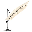 Large Square Canopy Rotating Outdoor Cantilever Parasol With Base