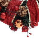 Livingandhome Red Ribbon Lighted Wreath Hanging Xmas Decor