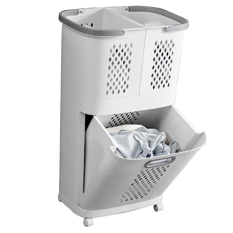 Lifeideas Rolling Laundry Hamper With 3 Compartments