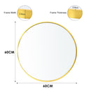 Livingandhome Nordic Round Bathroom Framed Mirror Wall Hanging