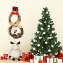 Lifeideas Lighted Snowman with Hat Wreath Front Door Decor