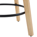 Livingandhome Set of 2 Swivel Bar Stools with Wooden Legs and Round Footrest