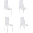 Livingandhome Set of 4 Modern Faux Leather Armless High Back Dining Chairs